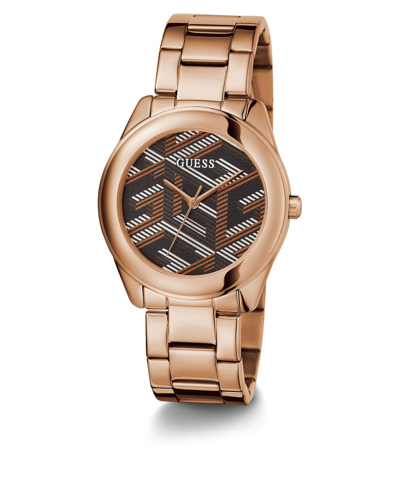 Guess Cubed Rose gold Round Dial Analog Women Watch Watch Guess