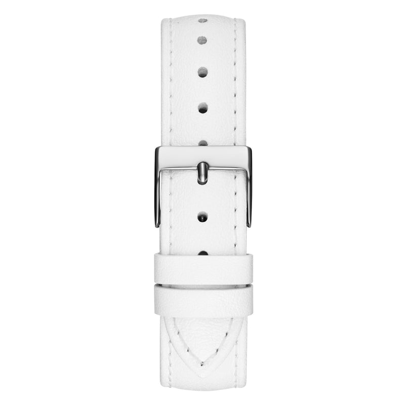 Guess G Gloss Leather Silver Tone Round Dial Quartz Analog Women Watch Watch Guess