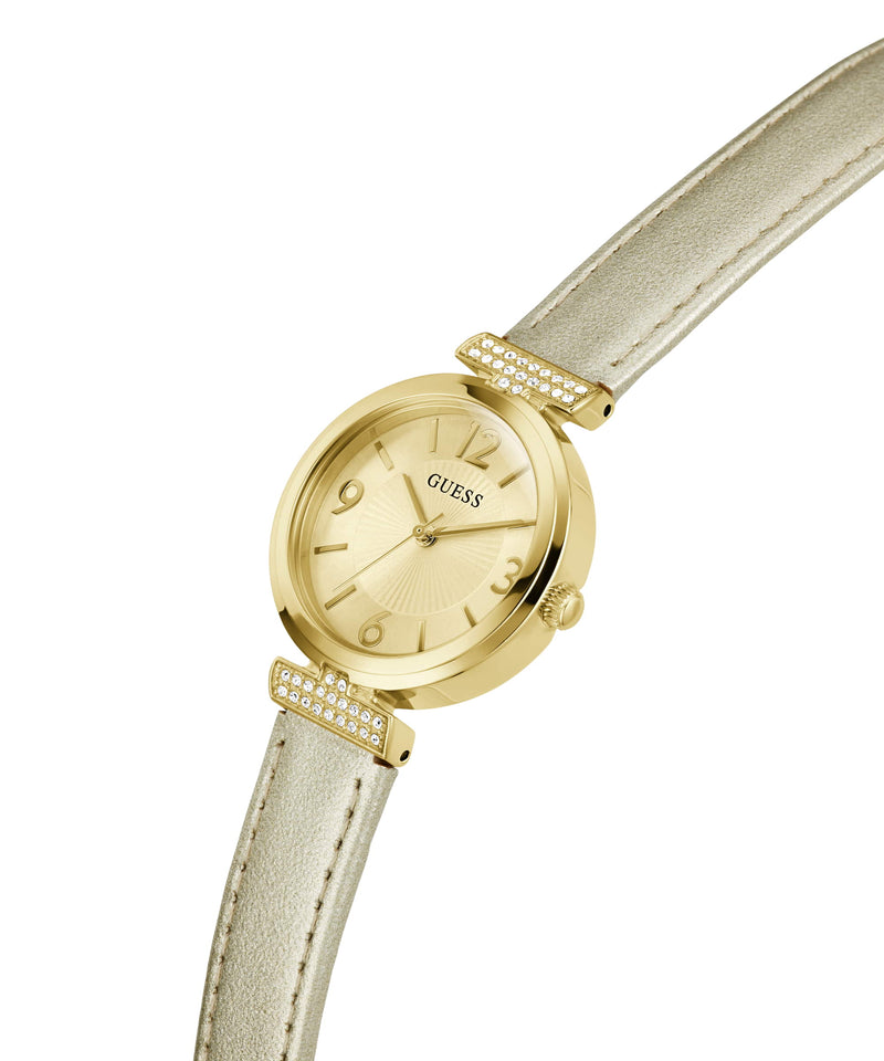 Guess Array Champagne Round Dial Analog Women Watch Watch Guess