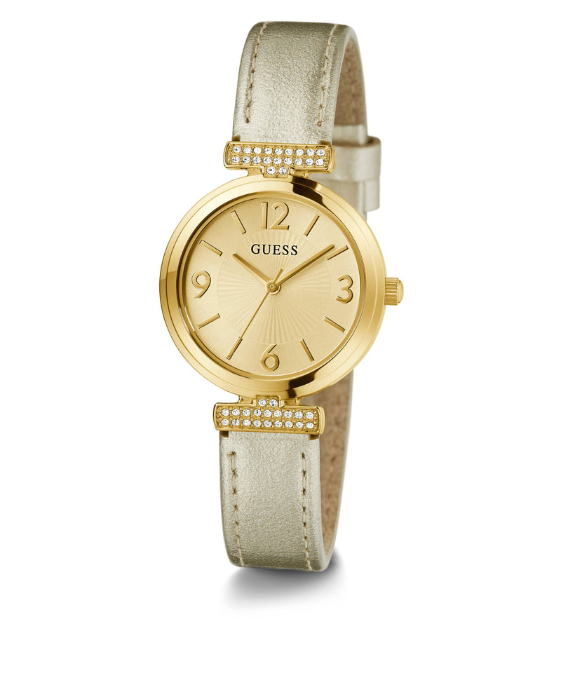 Guess Array Champagne Round Dial Analog Women Watch Watch Guess