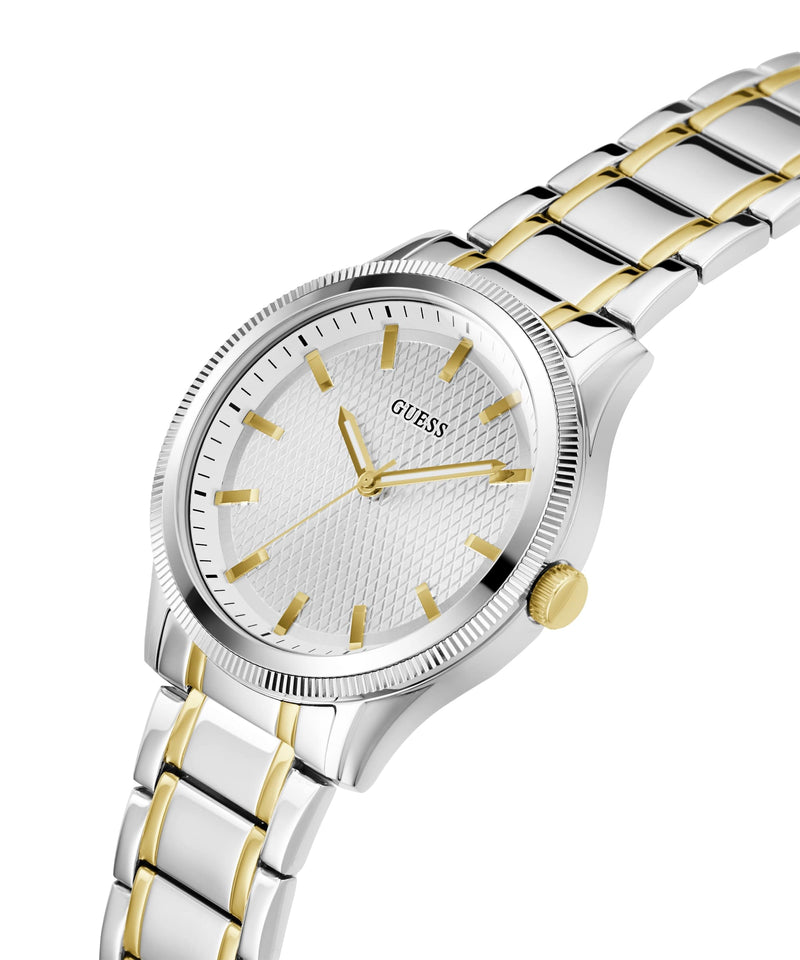 Guess Silver Round Dial Analog Men Watch Watch Guess