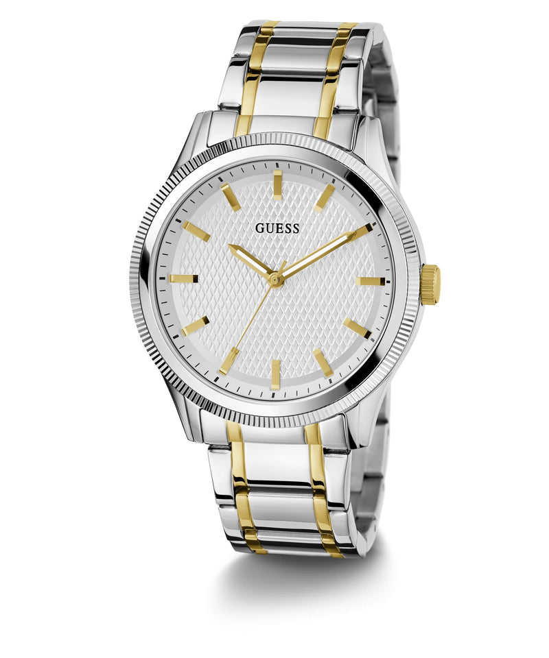 Guess Silver Round Dial Analog Men Watch Watch Guess