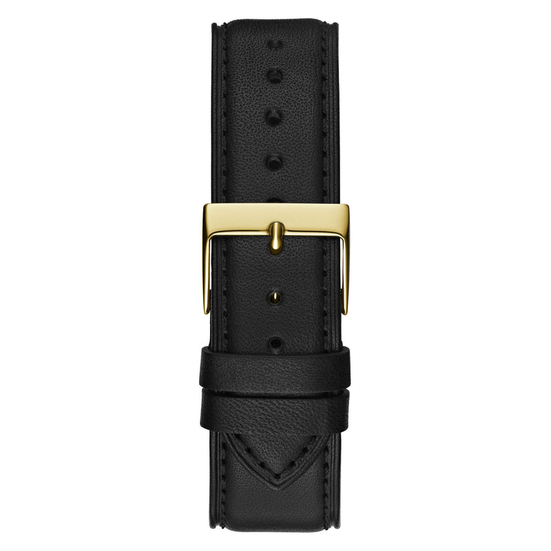 Guess Crescent Leather Black Round Dial Quartz Analog Men Watch Watch Guess
