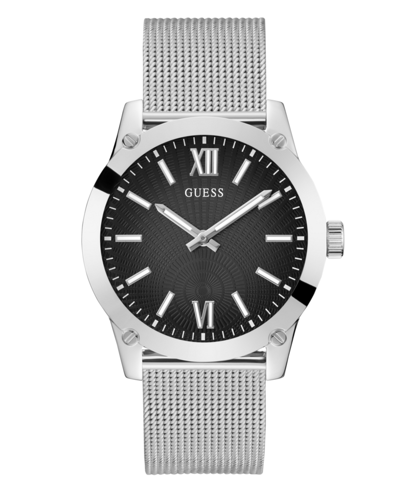 Guess Silver Round Dial Analog Men Watch Watch Guess