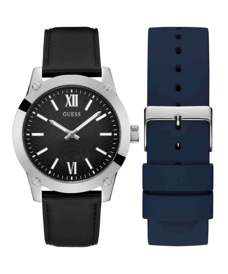 Guess Leather Black Round Dial Quartz Analog Men Watch Watch Guess