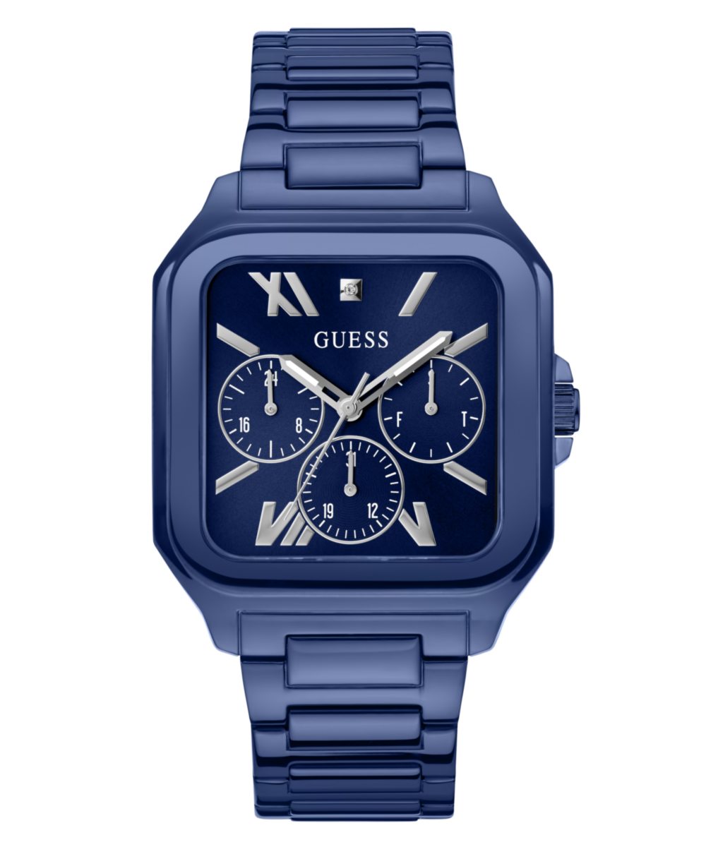 Guess Blue Square Dial Multi-function Men Watch