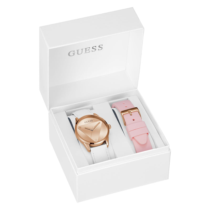 Guess Gbs Emblem Rose Gold Round Dial Quartz Analog Women Watch Watch Guess