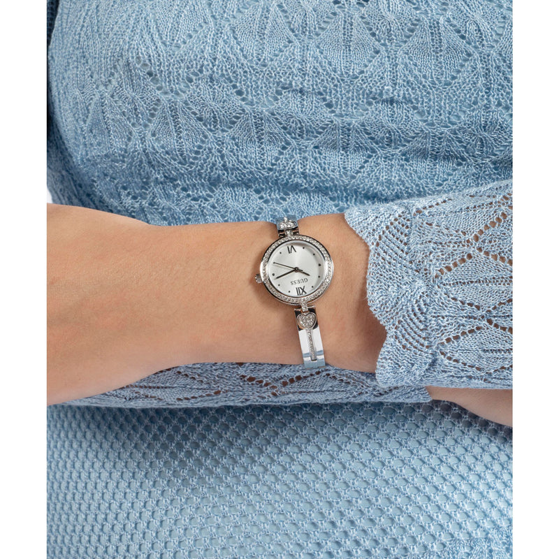 Guess Gb Lovey White Round Dial Quartz Analog Women Watch Watch Guess