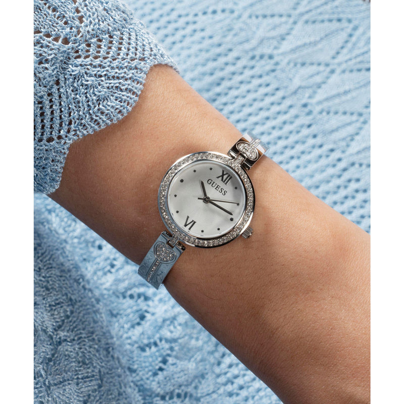 Guess Gb Lovey White Round Dial Quartz Analog Women Watch Watch Guess