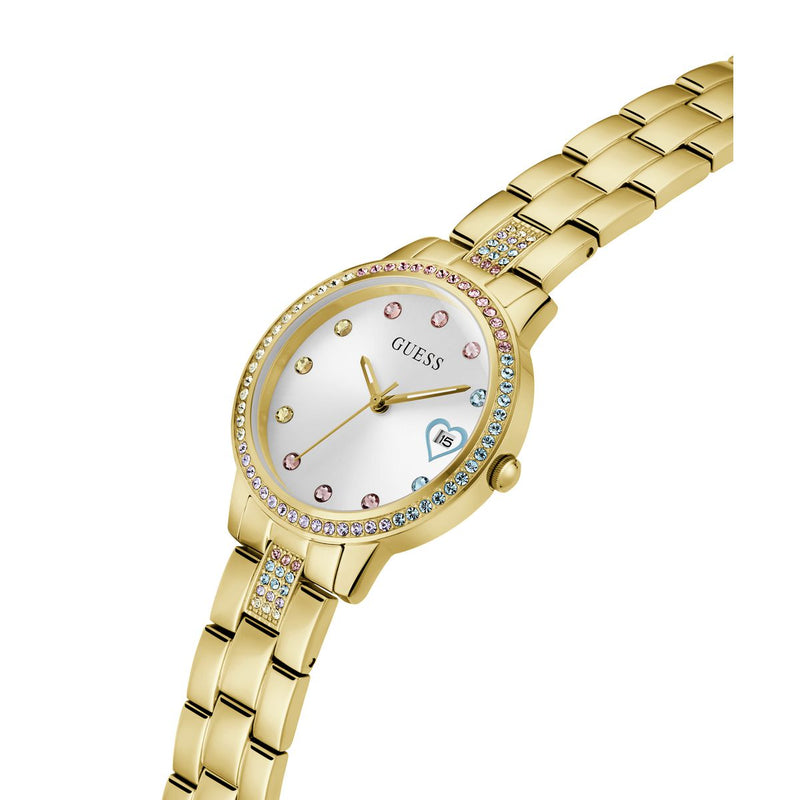 Guess White Round Dial Quartz Analog Women Watch Watch Guess