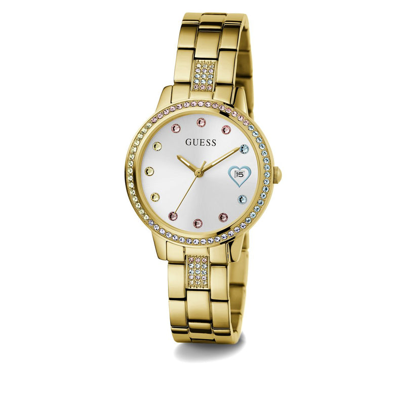 Guess White Round Dial Quartz Analog Women Watch Watch Guess
