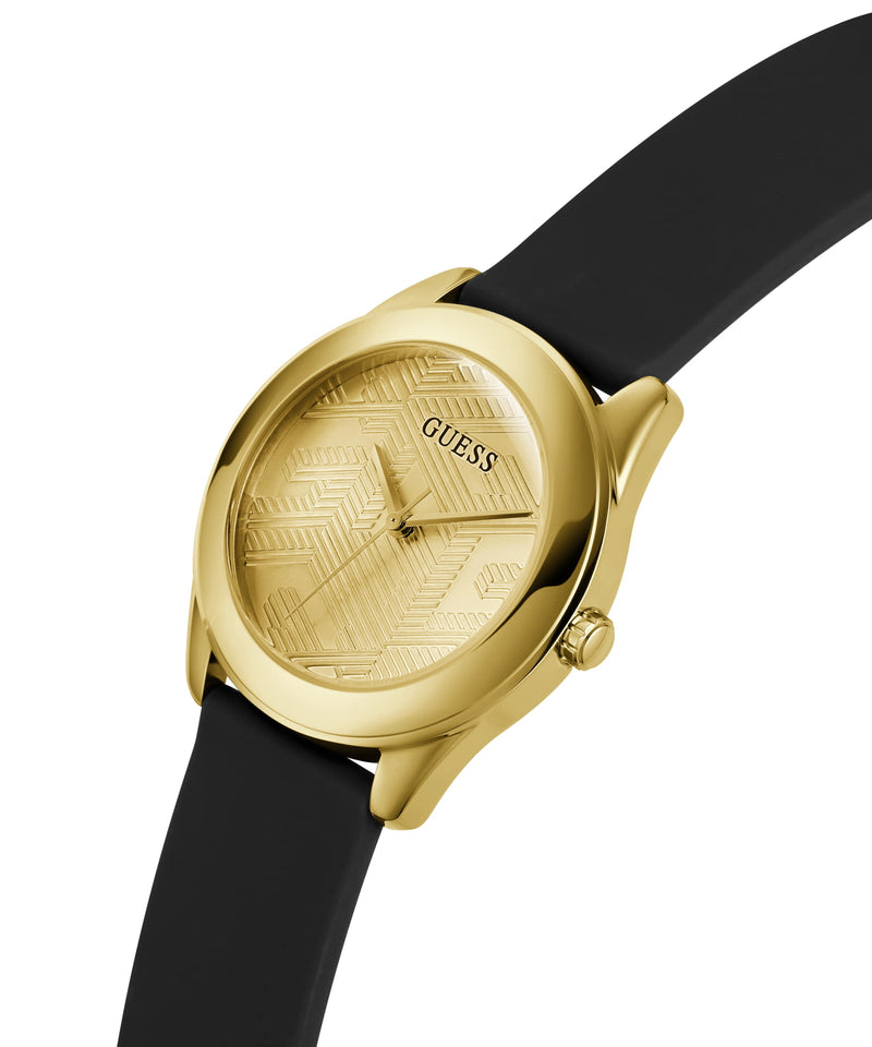 Guess Cubed Champagne Round Dial Analog Women Watch Watch Guess