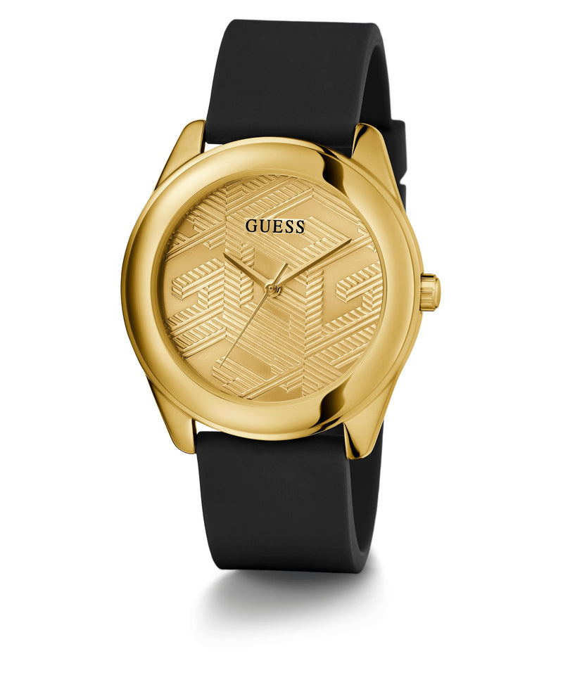 Guess Cubed Champagne Round Dial Analog Women Watch Watch Guess