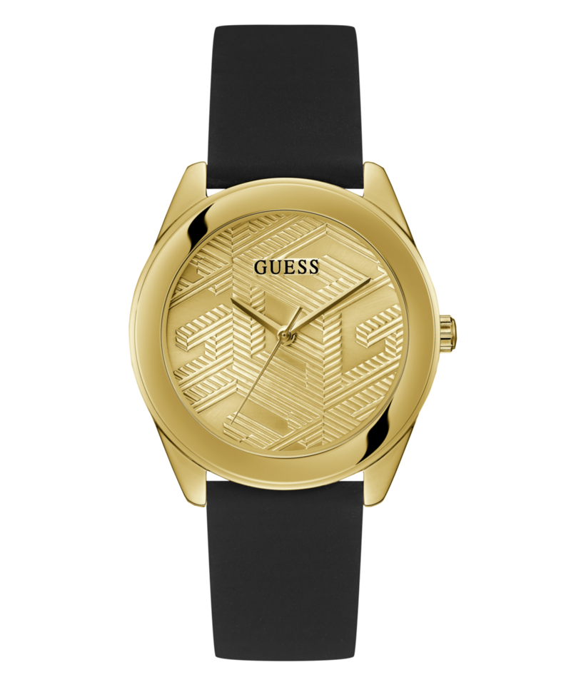 Guess Cubed Champagne Round Dial Analog Women Watch Watch Guess