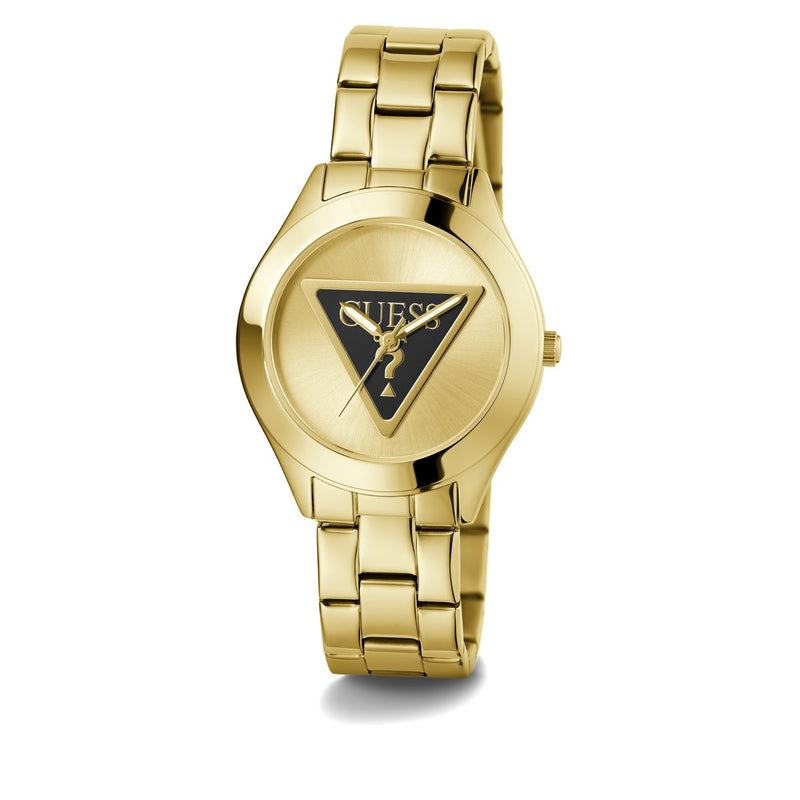 Guess Tri Plaque Champagne Round Dial Quartz Analog Women Watch Watch Guess
