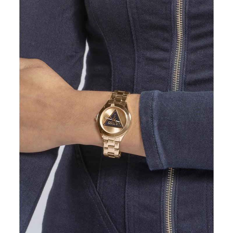 Guess Tri Plaque Rose gold Round Dial Quartz Analog Women Watch Watch Guess