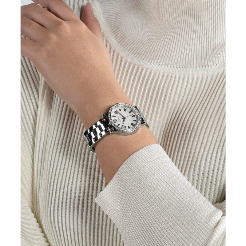 Guess Fawn White Round Dial Quartz Analog Women Watch Watch Guess