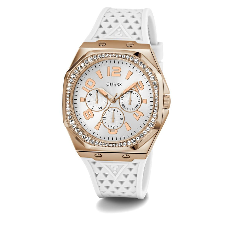 Guess Zest White Octogonal Dial Quartz Analog Women Watch Watch Guess