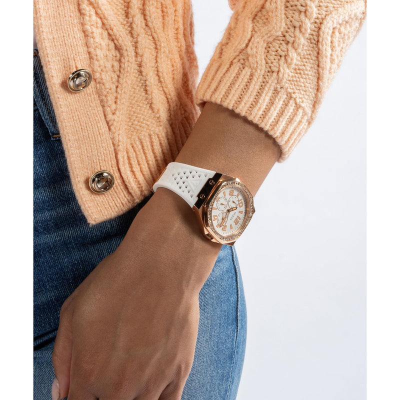 Guess Zest White Octogonal Dial Quartz Analog Women Watch Watch Guess