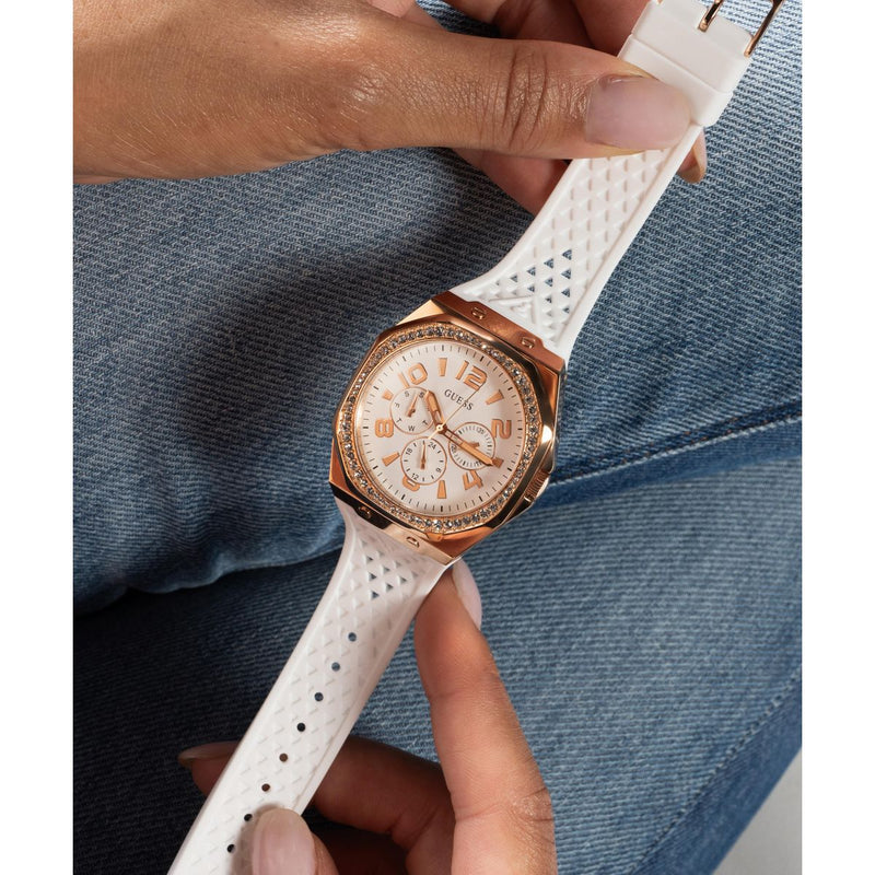 Guess Zest White Octogonal Dial Quartz Analog Women Watch Watch Guess