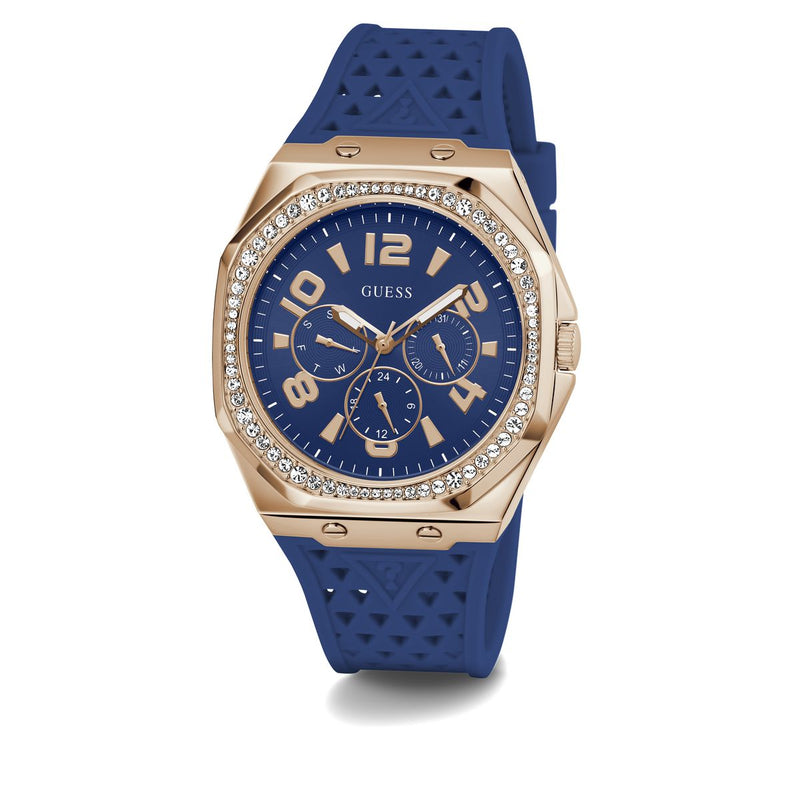 Guess Zest Blue Octogonal Dial Quartz Analog Women Watch Watch Guess