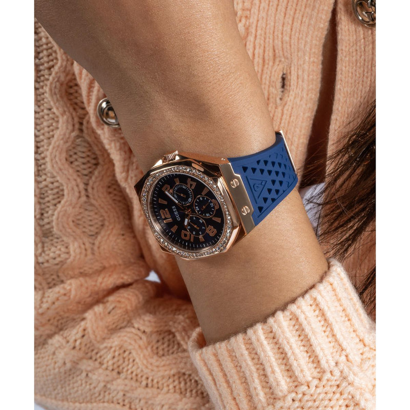Guess Zest Blue Octogonal Dial Quartz Analog Women Watch Watch Guess