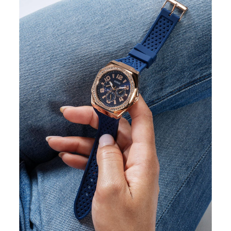 Guess Zest Blue Octogonal Dial Quartz Analog Women Watch Watch Guess
