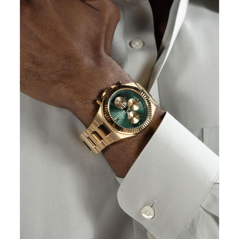 Guess Equity Green Round Dial Quartz Analog Men Watch Watch Guess