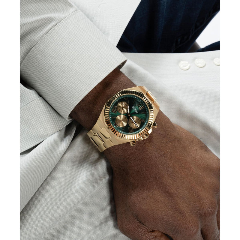 Guess Equity Green Round Dial Quartz Analog Men Watch Watch Guess