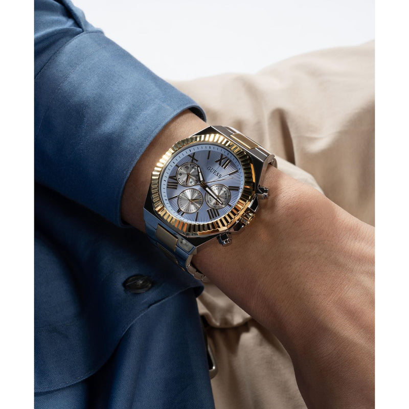 Guess Equity Blue Round Dial Quartz Analog Men Watch Watch Guess