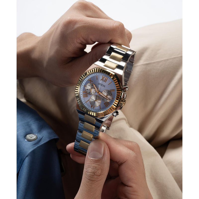 Guess Equity Blue Round Dial Quartz Analog Men Watch Watch Guess
