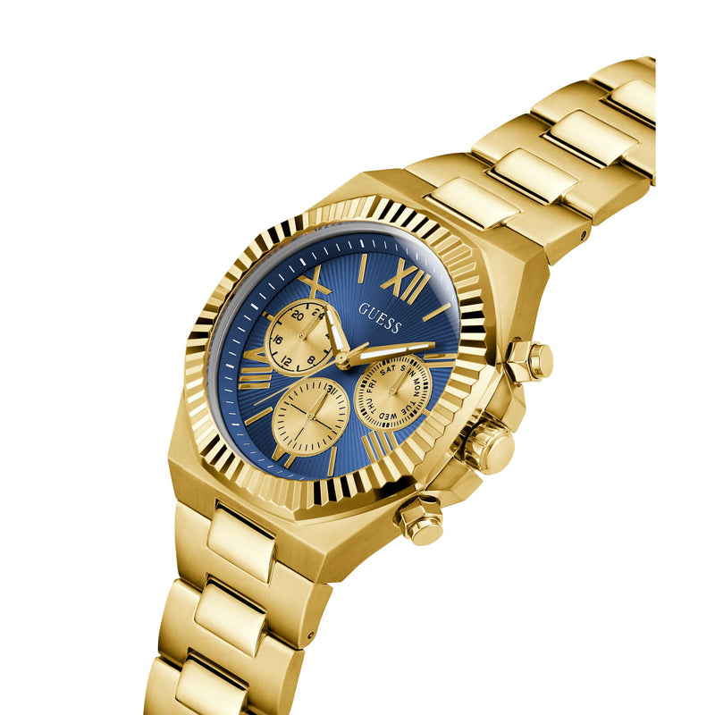 Guess Equity Blue Round Dial Quartz Analog Men Watch Watch Guess