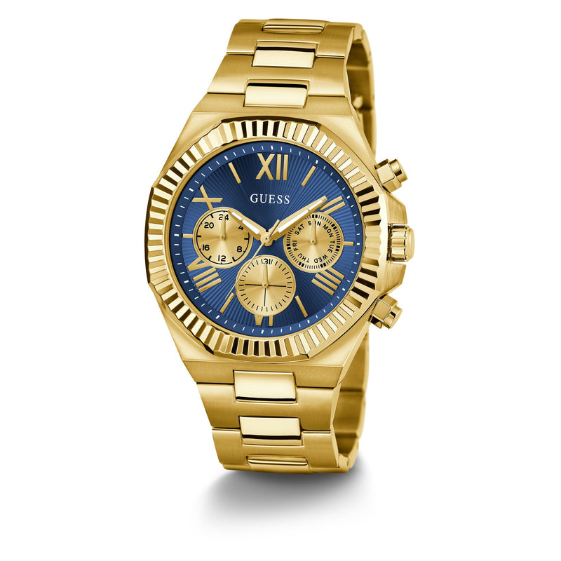 Guess Equity Blue Round Dial Quartz Analog Men Watch Watch Guess