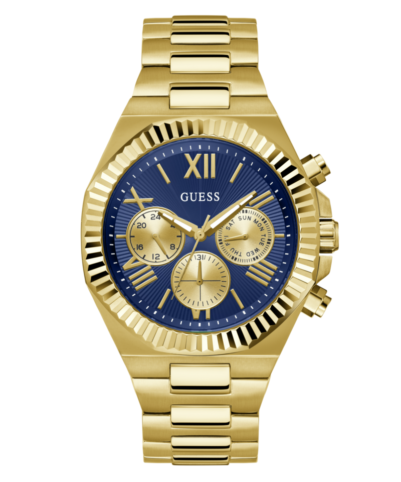 Guess Equity Blue Round Dial Quartz Analog Men Watch Watch Guess