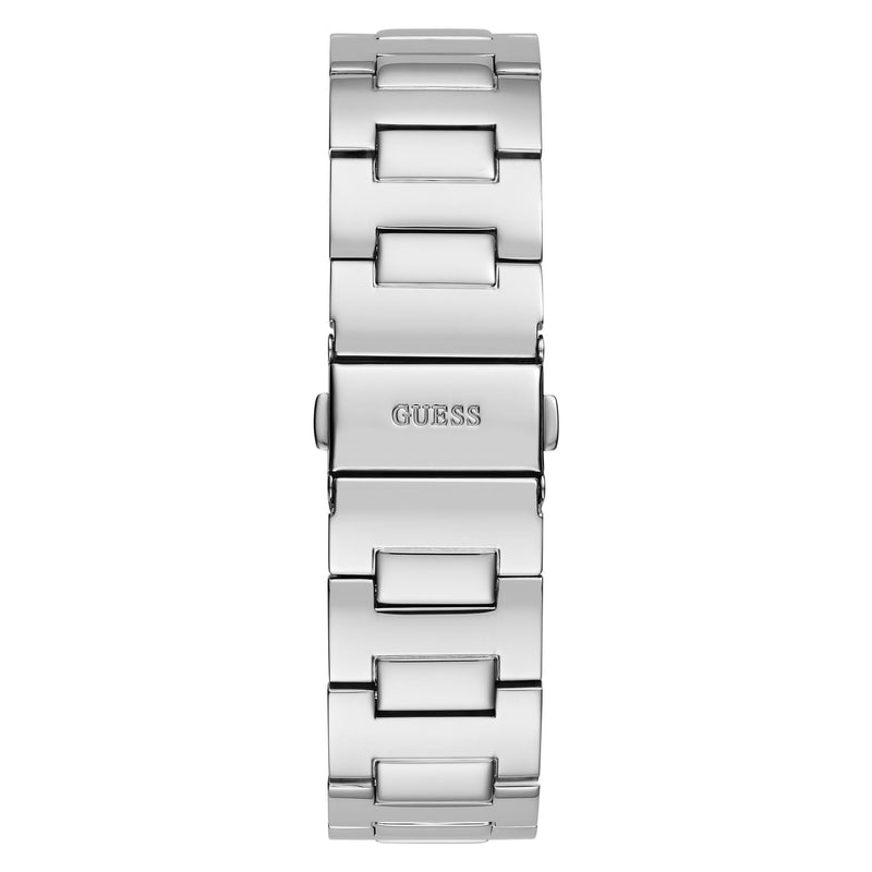 Guess Punctual Silver Tone Rectangle Dial Quartz Analog Men Watch Watch Guess