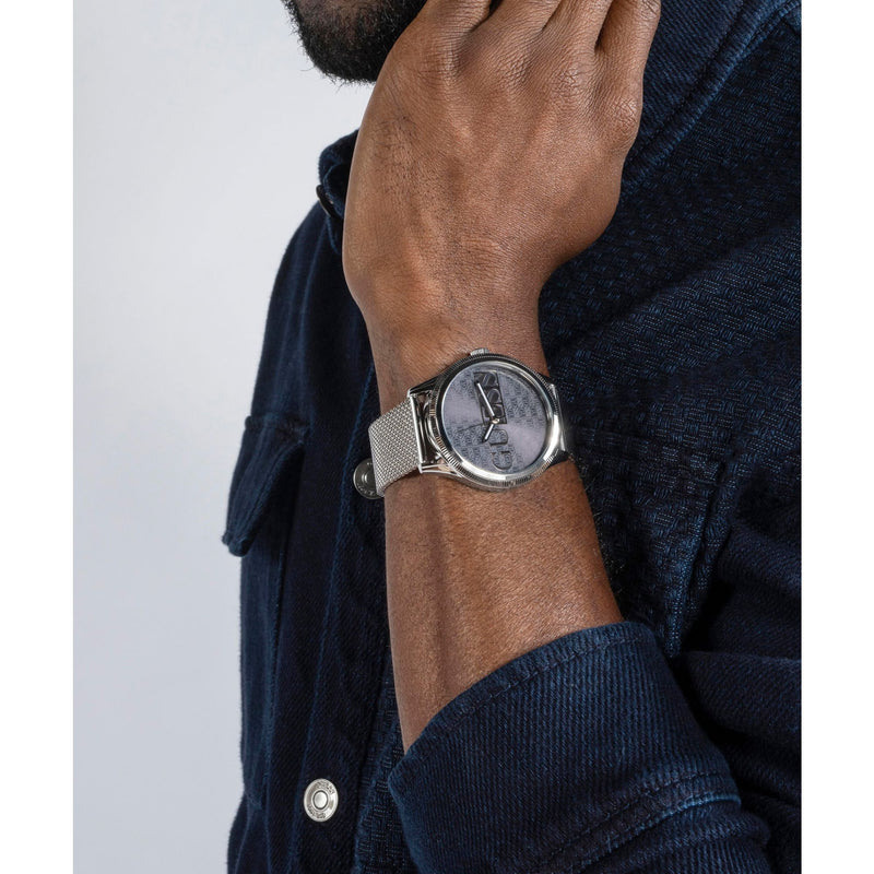 Guess Reputation Blue Round Dial Quartz Analog Men Watch Watch Guess