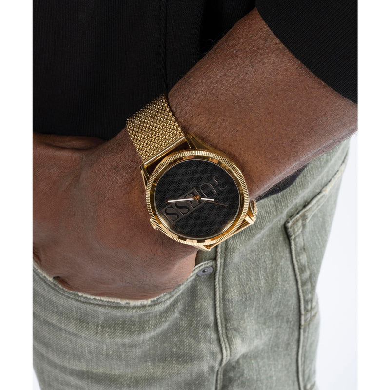 Guess Reputation Black Round Dial Quartz Analog Men Watch Watch Guess