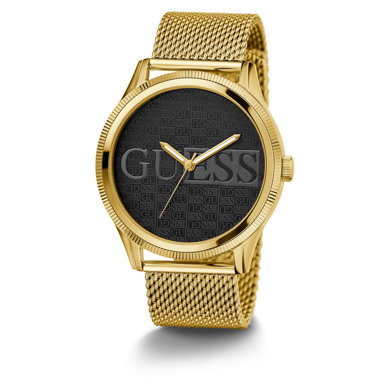 Guess Reputation Black Round Dial Quartz Analog Men Watch Watch Guess