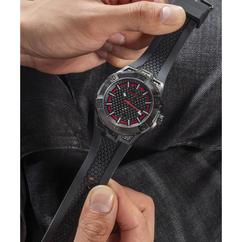 Guess Network Black Round Dial Quartz Analog Men Watch Watch Guess