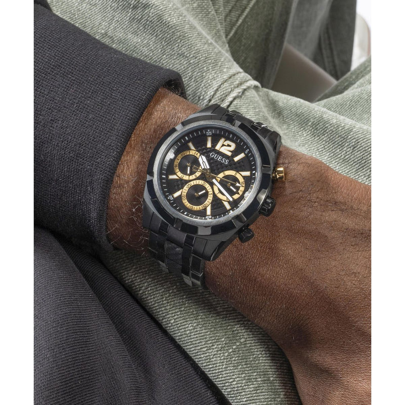 Guess Resistance Black Round Dial Quartz Analog Men Watch Watch Guess
