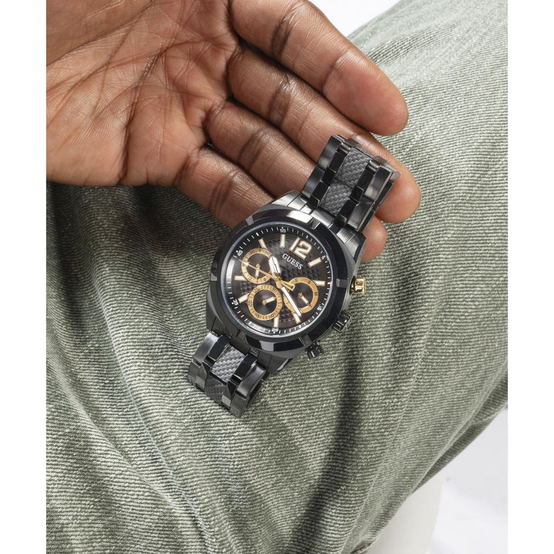 Guess Resistance Black Round Dial Quartz Analog Men Watch Watch Guess