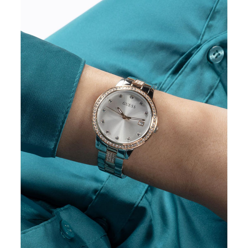 Guess Heartless White Round Dial Quartz Analog Women Watch Watch Guess