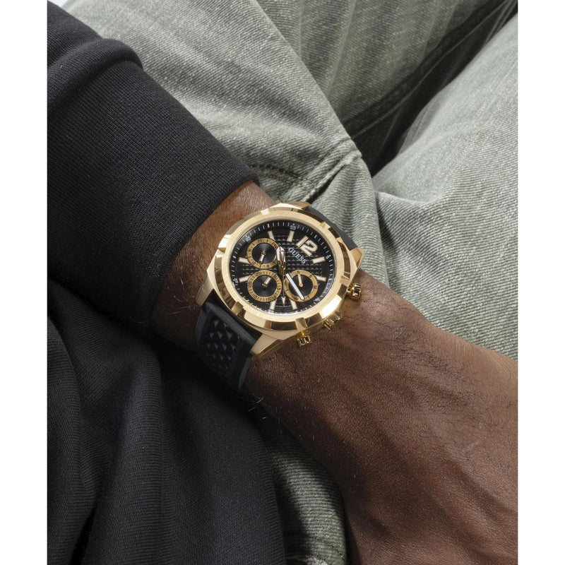 Guess Resistance Black Round Dial Quartz Analog Men Watch Watch Guess