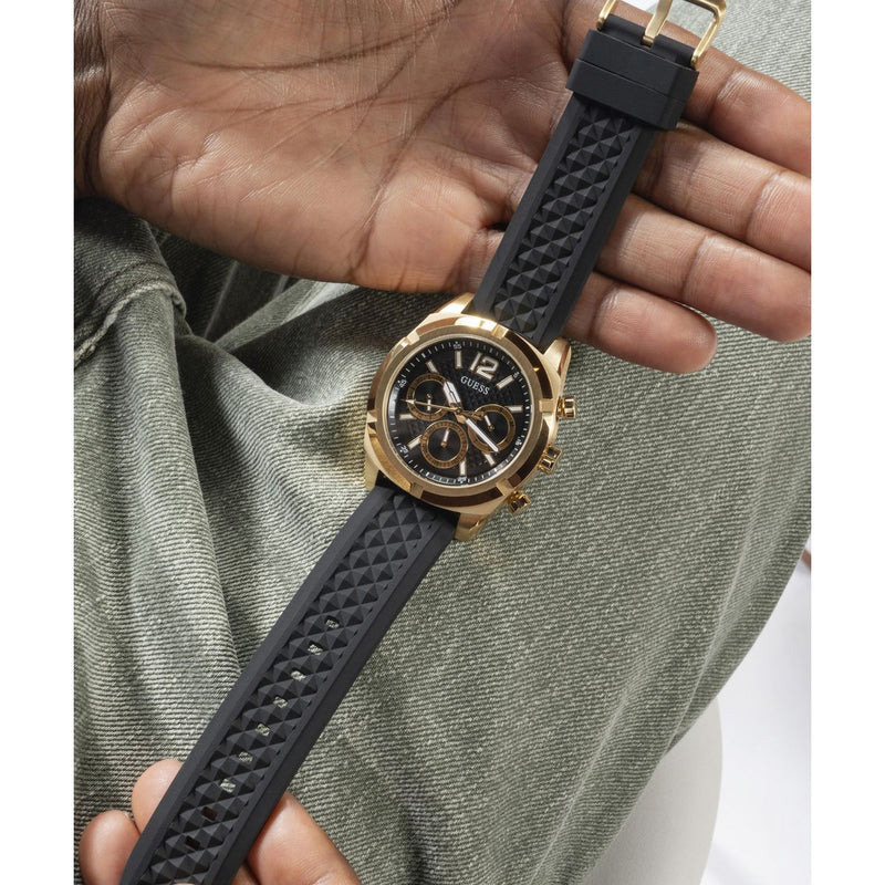 Guess Resistance Black Round Dial Quartz Analog Men Watch Watch Guess