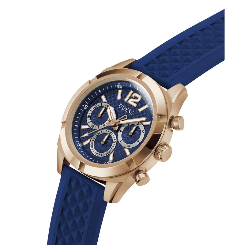 Guess Resistance Blue Round Dial Quartz Analog Men Watch Watch Guess