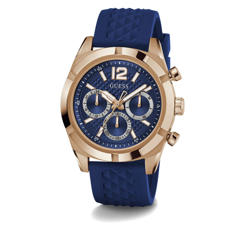 Guess Resistance Blue Round Dial Quartz Analog Men Watch Watch Guess