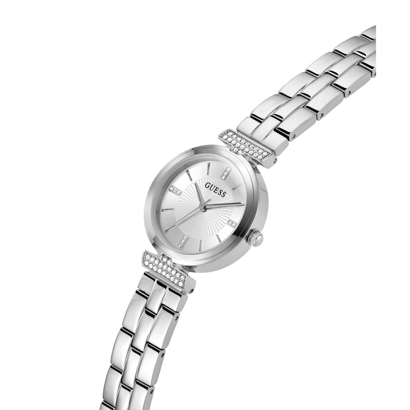Guess Array Silver Round Dial Quartz Analog Women Watch Watch Guess