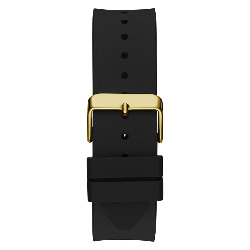 Guess Badge Leather Black Round Dial Quartz Analog Men Watch Watch Guess