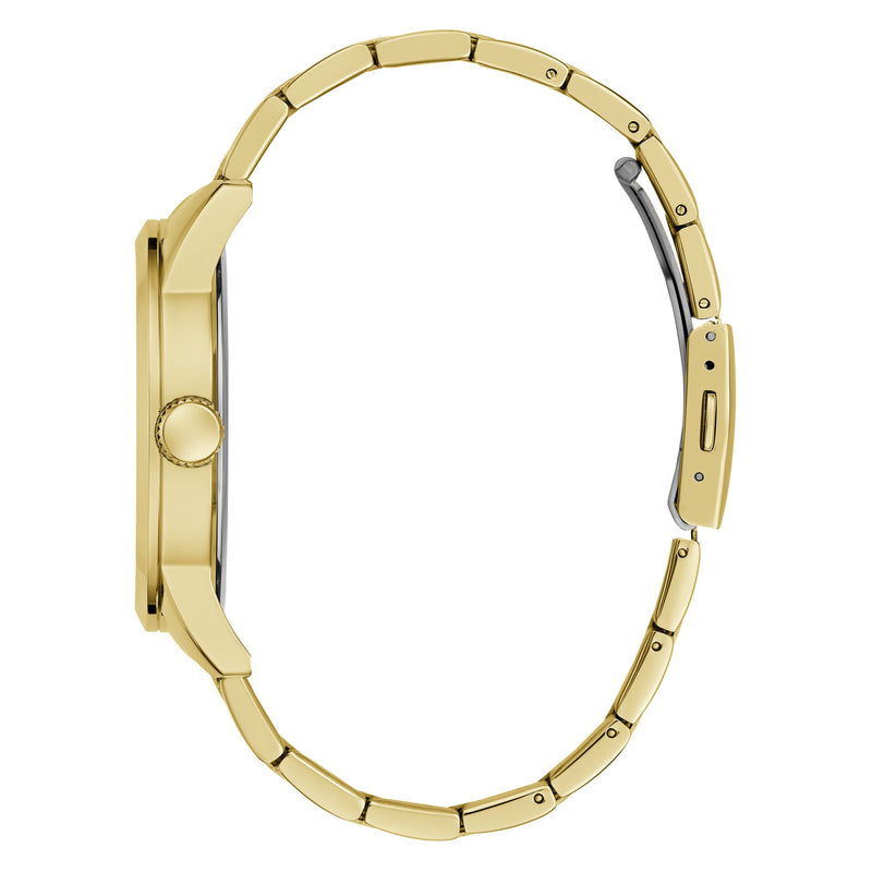 Guess Badge Gold Round Dial Quartz Analog Men Watch Watch Guess