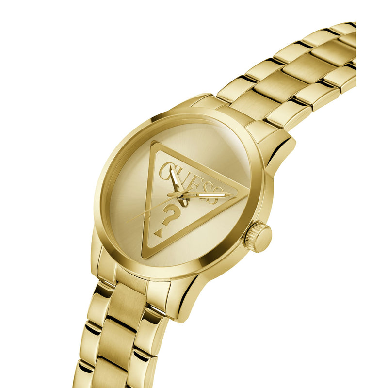 Guess Badge Gold Round Dial Quartz Analog Men Watch Watch Guess